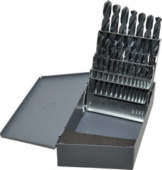 Chicago-Latrobe - 1/16 to 1/2", 135° Point, Oxide Finish, High Speed Steel Screw Machine Length Drill Bit Set - Apex Tool & Supply