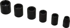 Proto - 6 Piece 1/4" Drive Impact Socket Set - 6 Points, 1/4" to 9/16" Range, Inch Measurement Standard - Apex Tool & Supply