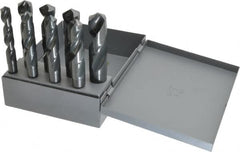 Chicago-Latrobe - 9/16 to 1", 118° Point, Oxide Finish, High Speed Steel Reduced Shank Drill Bit Set - Apex Tool & Supply