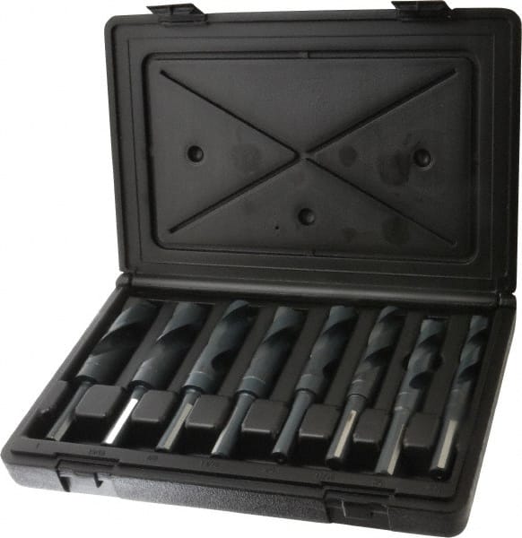Chicago-Latrobe - 9/16 to 1", 118° Point, Oxide Finish, High Speed Steel Reduced Shank Drill Bit Set - Apex Tool & Supply
