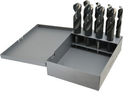 Chicago-Latrobe - 9/16 to 1", 118° Point, Oxide Finish, High Speed Steel Reduced Shank Drill Bit Set - Apex Tool & Supply