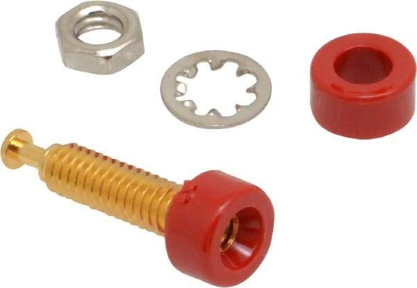 Pomona - Red Electrical Test Equipment Jack - Use with 0.080 Pin Tip Plugs, 0.250" Panels - Apex Tool & Supply