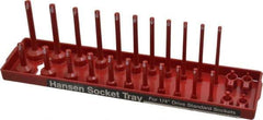 Made in USA - 26 Piece Capacity Deep & Shallow Inch Socket Tray - 1/4" Drive, Red - Apex Tool & Supply