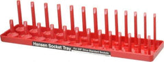 Made in USA - 26 Piece Capacity Deep & Shallow Inch Socket Tray - 3/8" Drive, Red - Apex Tool & Supply