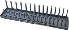 Made in USA - 30 Piece Capacity Deep & Shallow Metric Socket Tray - 3/8" Drive, Gray - Apex Tool & Supply