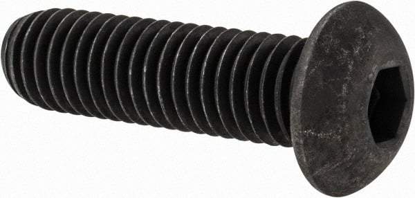 Value Collection - 1/2-13 UNC Hex Socket Drive, Button Screw - Alloy Steel, Black Oxide Finish, Fully Threaded, 1-3/4" Length Under Head - Apex Tool & Supply