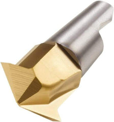 Seco - MM12 M02 Grade F15M Carbide Chamfer Milling Tip Insert - 2 Flutes, 0.63" Cutting Diam, 0.169" Depth of Cut, 0.598" Extension - Apex Tool & Supply