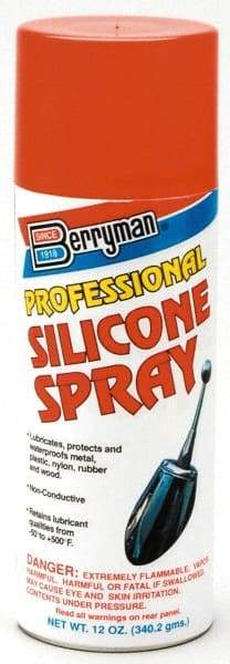 Berryman Products - 12 oz Aerosol Automotive Professional Silicone Spray - Light Hydrotreated Naphtha - Apex Tool & Supply