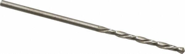Chicago-Latrobe - #52 118° High Speed Steel Jobber Drill - Bright Finish, Left Hand Cut, Spiral Flute, Straight Shank, 1-7/8" OAL, Standard Point - Apex Tool & Supply