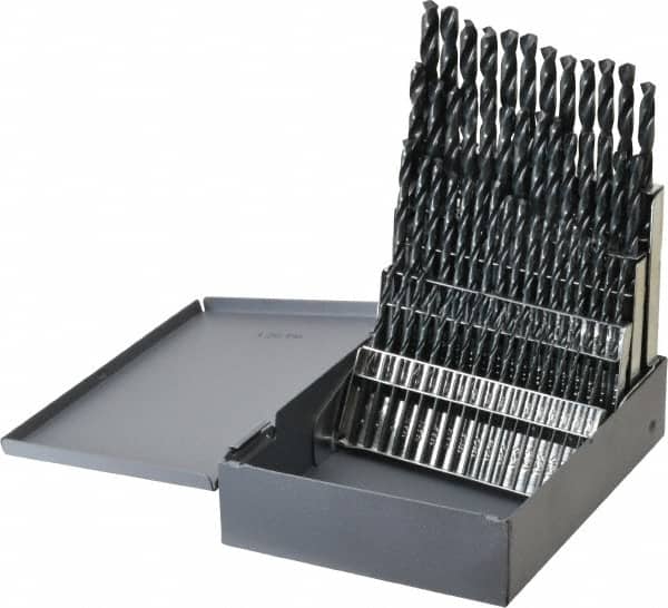 Chicago-Latrobe - 135° Point, Oxide Finish, High Speed Steel Jobber Length Drill Bit Set - Apex Tool & Supply