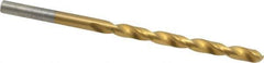 Chicago-Latrobe - #16 135° Cobalt Jobber Drill - TiN Finish, Right Hand Cut, Spiral Flute, Straight Shank, 3-3/8" OAL, Split Point - Apex Tool & Supply
