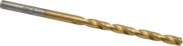 Chicago-Latrobe - #28 135° Cobalt Jobber Drill - TiN Finish, Right Hand Cut, Spiral Flute, Straight Shank, 2-7/8" OAL, Split Point - Apex Tool & Supply