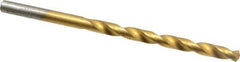 Chicago-Latrobe - 3/16" 135° Cobalt Jobber Drill - TiN Finish, Right Hand Cut, Spiral Flute, Straight Shank, 3-1/2" OAL, Split Point - Apex Tool & Supply