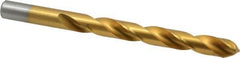 Chicago-Latrobe - 31/64" 135° Cobalt Jobber Drill - TiN Finish, Right Hand Cut, Spiral Flute, Straight Shank, 5-7/8" OAL, Split Point - Apex Tool & Supply