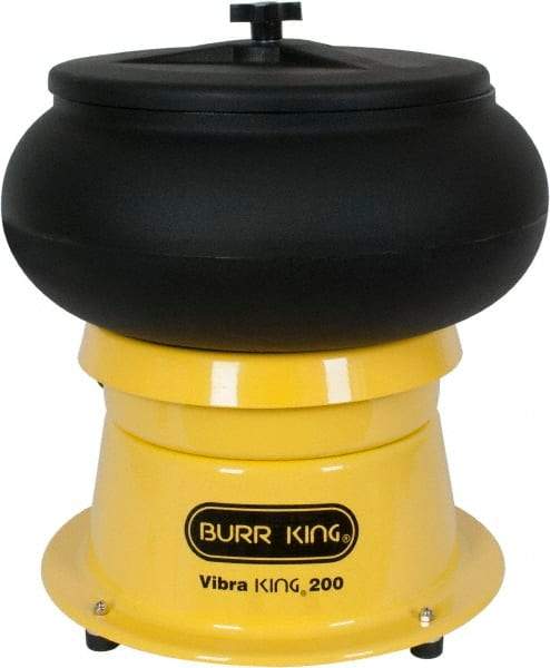 Burr King - 0.66 Cu Ft, 1/5 hp, Vibratory Tumbler - Adjustable Amplitude, Flow Through Drain - Apex Tool & Supply