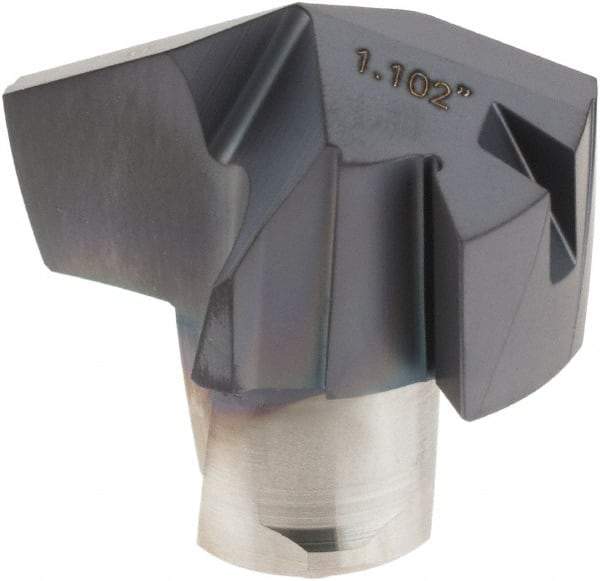 Iscar - Series ICP, 27.99mm Diam Grade IC908 Replaceable Drill Tip - Carbide, TiAlN/TiN Finish, 28 Seat Size - Apex Tool & Supply