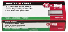 Porter-Cable - 18 Gauge 3/4" Long Brad Nails for Power Nailers - Grade 2 Steel, Galvanized Finish, Brad Head, Chisel Point - Apex Tool & Supply