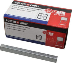 Porter-Cable - 1/2" Long x 3/8" Wide, 22 Gauge Crowned Construction Staple - Grade 2 Steel, Galvanized Finish - Apex Tool & Supply