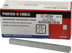 Porter-Cable - 3/8" Long x 3/8" Wide, 22 Gauge Crowned Construction Staple - Grade 2 Steel, Galvanized Finish - Apex Tool & Supply