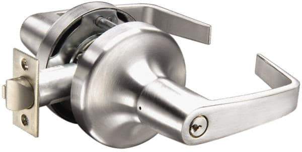 Yale - Light/Medium Duty Entry Lever Lockset - 2-3/4" Back Set, Key in Lever Cylinder, Satin Chrome Finish - Apex Tool & Supply