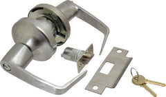 Yale - Light/Medium Duty Entrance Lever Lockset - 2-3/4" Back Set, Key in Lever Cylinder, Satin Chrome Finish - Apex Tool & Supply