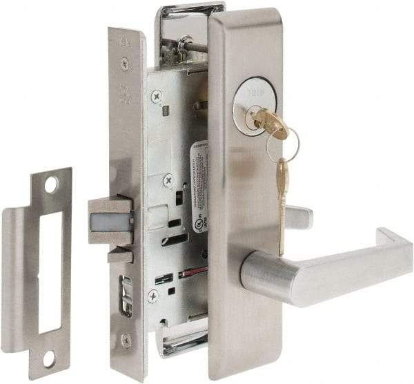 Yale - Extra Heavy Duty Entrance Lever Lockset - 2-3/4" Back Set, Standard Mortise Cylinder, Satin Chrome Finish - Apex Tool & Supply