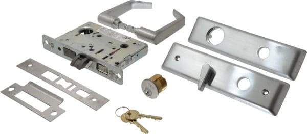 Yale - Extra Heavy Duty Entrance/Apartment Lever Lockset with Dead Bolt - 2-3/4" Back Set, Standard Mortise Cylinder, Satin Chrome Finish - Apex Tool & Supply
