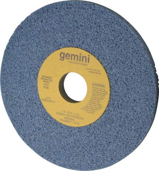 Norton - 7" Diam x 1-1/4" Hole x 1/2" Thick, H Hardness, 46 Grit Surface Grinding Wheel - Aluminum Oxide, Type 1, Coarse Grade, 3,600 Max RPM, No Recess - Apex Tool & Supply