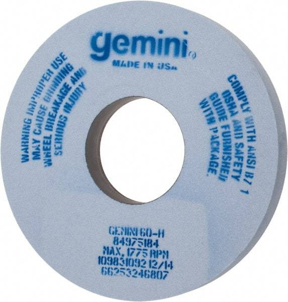 Norton - 14" Diam x 5" Hole x 1-1/2" Thick, H Hardness, 60 Grit Surface Grinding Wheel - Aluminum Oxide, Type 1, Medium Grade, 1,775 Max RPM, No Recess - Apex Tool & Supply