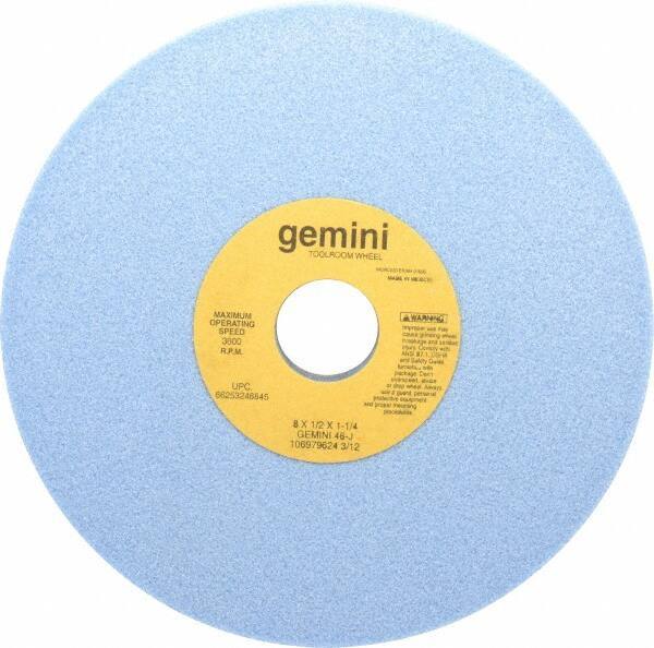 Norton - 8" Diam x 1-1/4" Hole x 1/2" Thick, J Hardness, 46 Grit Surface Grinding Wheel - Aluminum Oxide, Type 1, Coarse Grade, 3,600 Max RPM, No Recess - Apex Tool & Supply