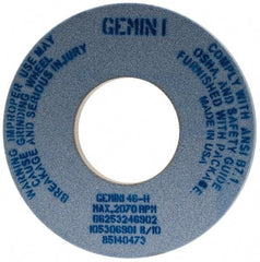 Norton - 12" Diam x 5" Hole x 1" Thick, H Hardness, 46 Grit Surface Grinding Wheel - Aluminum Oxide, Type 1, Coarse Grade, 2,070 Max RPM, No Recess - Apex Tool & Supply