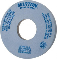 Norton - 14" Diam x 5" Hole x 1-1/2" Thick, K Hardness, 60 Grit Surface Grinding Wheel - Aluminum Oxide, Type 5, Medium Grade, 2,320 Max RPM, One-Side Recess - Apex Tool & Supply