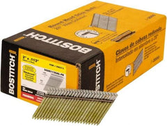 Stanley Bostitch - 12 Gauge 0.113" Shank Diam 2" Long Framing Nails for Power Nailers - Steel, Galvanized Finish, Ring Shank, Angled Stick Wire Collation, Round Head, Diamond Point - Apex Tool & Supply
