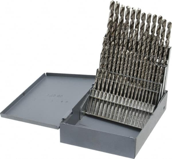 Chicago-Latrobe - 118° Point, Bright Finish, High Speed Steel Jobber Length Drill Bit Set - Apex Tool & Supply