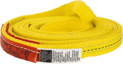 Lift-All - 10' Long x 1" Wide, 3,200 Lb Vertical Capacity, 2 Ply, Polyester Web Sling - 2,500 Lb Choker Capacity, Yellow - Apex Tool & Supply
