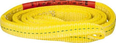 Lift-All - 6' Long x 1" Wide, 3,200 Lb Vertical Capacity, 2 Ply, Polyester Web Sling - 2,500 Lb Choker Capacity, Yellow - Apex Tool & Supply