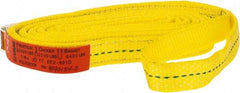 Lift-All - 10' Long x 1" Wide, 3,200 Lb Vertical Capacity, 2 Ply, Polyester Web Sling - 2,500 Lb Choker Capacity, Yellow - Apex Tool & Supply