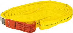 Lift-All - 12' Long x 1" Wide, 3,200 Lb Vertical Capacity, 2 Ply, Polyester Web Sling - 2,500 Lb Choker Capacity, Yellow - Apex Tool & Supply