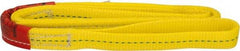 Lift-All - 4' Long x 1" Wide, 3,200 Lb Vertical Capacity, 2 Ply, Polyester Web Sling - 2,500 Lb Choker Capacity, Yellow - Apex Tool & Supply