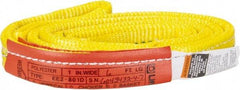Lift-All - 6' Long x 1" Wide, 3,200 Lb Vertical Capacity, 2 Ply, Polyester Web Sling - 2,500 Lb Choker Capacity, Yellow - Apex Tool & Supply