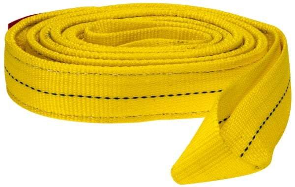 Lift-All - 10' Long x 2" Wide, 6,400 Lb Vertical Capacity, 2 Ply, Polyester Web Sling - 5,000 Lb Choker Capacity, Yellow - Apex Tool & Supply