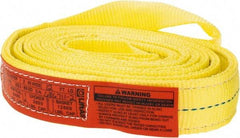 Lift-All - 12' Long x 2" Wide, 6,400 Lb Vertical Capacity, 2 Ply, Polyester Web Sling - 5,000 Lb Choker Capacity, Yellow - Apex Tool & Supply