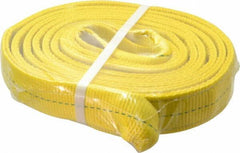 Lift-All - 14' Long x 2" Wide, 6,400 Lb Vertical Capacity, 2 Ply, Polyester Web Sling - 5,000 Lb Choker Capacity, Yellow - Apex Tool & Supply