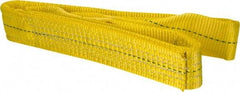 Lift-All - 4' Long x 2" Wide, 6,400 Lb Vertical Capacity, 2 Ply, Polyester Web Sling - 5,000 Lb Choker Capacity, Yellow - Apex Tool & Supply