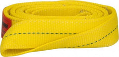 Lift-All - 6' Long x 2" Wide, 6,400 Lb Vertical Capacity, 2 Ply, Polyester Web Sling - 5,000 Lb Choker Capacity, Yellow - Apex Tool & Supply