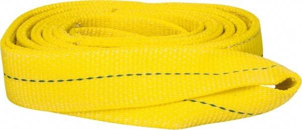 Lift-All - 8' Long x 2" Wide, 6,400 Lb Vertical Capacity, 2 Ply, Polyester Web Sling - 5,000 Lb Choker Capacity, Yellow - Apex Tool & Supply