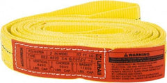 Lift-All - 10' Long x 2" Wide, 6,400 Lb Vertical Capacity, 2 Ply, Polyester Web Sling - 5,000 Lb Choker Capacity, Yellow - Apex Tool & Supply