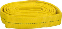 Lift-All - 12' Long x 2" Wide, 6,400 Lb Vertical Capacity, 2 Ply, Polyester Web Sling - 5,000 Lb Choker Capacity, Yellow - Apex Tool & Supply