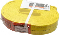 Lift-All - 16' Long x 2" Wide, 6,400 Lb Vertical Capacity, 2 Ply, Polyester Web Sling - 5,000 Lb Choker Capacity, Yellow - Apex Tool & Supply