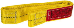 Lift-All - 3' Long x 2" Wide, 6,400 Lb Vertical Capacity, 2 Ply, Polyester Web Sling - 5,000 Lb Choker Capacity, Yellow - Apex Tool & Supply